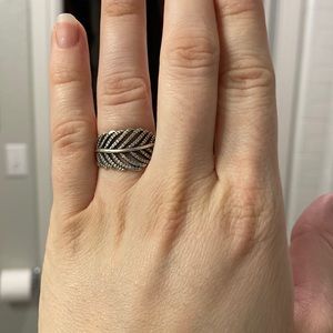 PANDORA Silver CZ Light as a Feather Ring